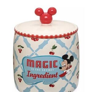 Disney cherry retro Mickey Mouse Magic Ingredient cookie Jar - Red, White, Blue